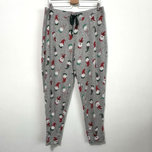 Isaac Mizrahi Lounge Pants 1X Plus Pajama Pull On Christmas Gnomes SOFT Holiday - Picture 1 of 8